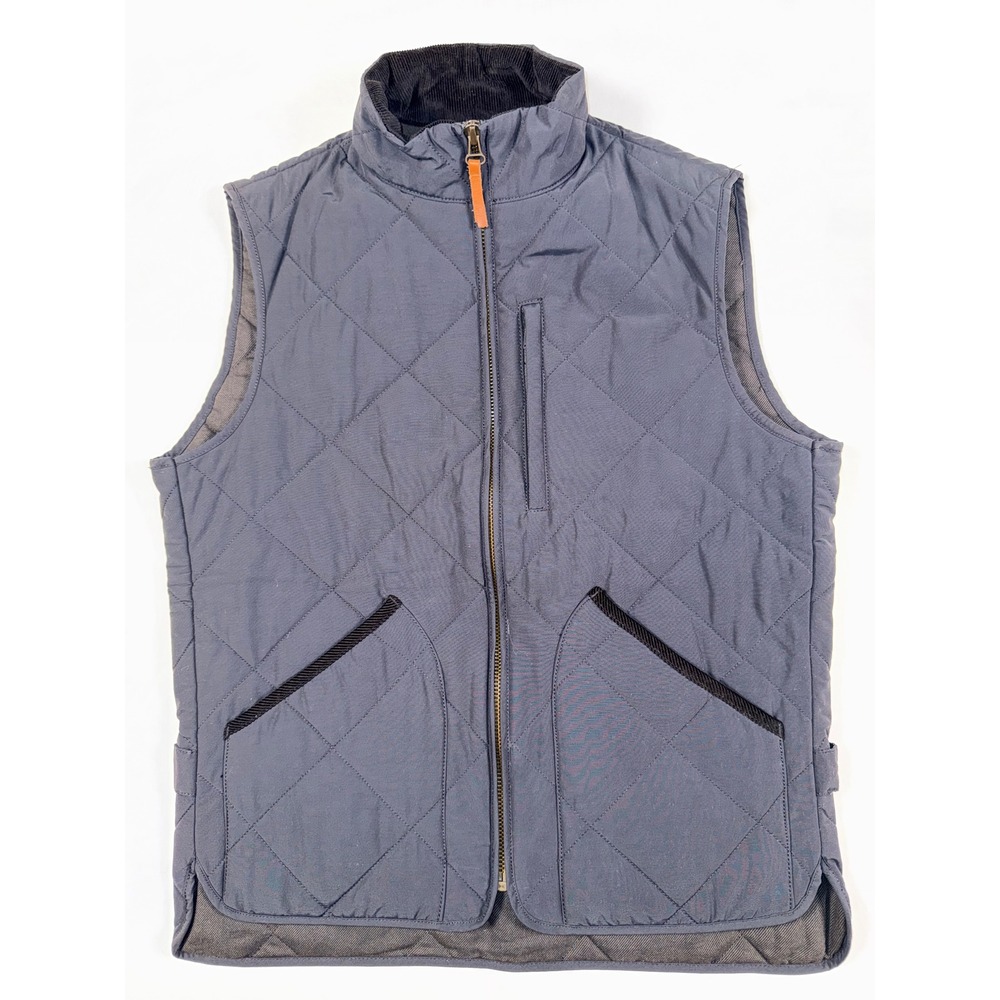 J.Crew Sussex Quilted Vest Mens Small S Navy Blue Primaloft Insulated Full Zip